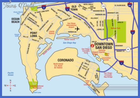 San Diego Map Tourist Attractions Map Travel Holiday