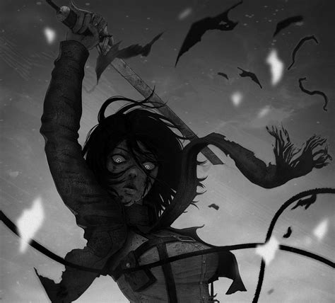 Anime Attack On Titan Mikasa Ackerman Hd Wallpaper Dark