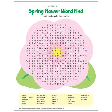 Free Printable Spring Flower Word Find — Trend Enterprises Inc
