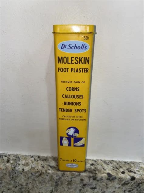 Fine Vintage Dr Scholl S Moleskin Foot Plaster Advertising Tin Can