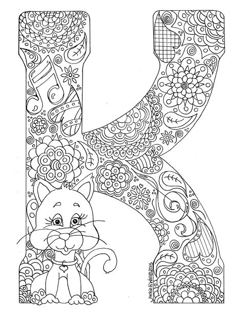 Letter K Colouring Page Jackie Wall Studio