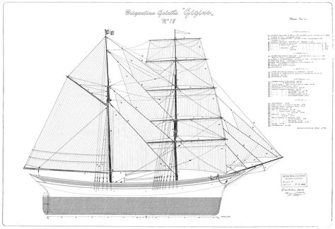 The Model Shipwright Free Ship Plans Of Italaian Brigantine Schooner
