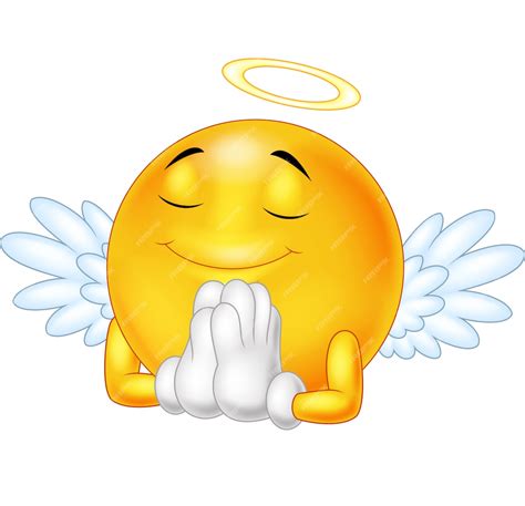 Premium Vector Angel Emoticon Isolated On White Background