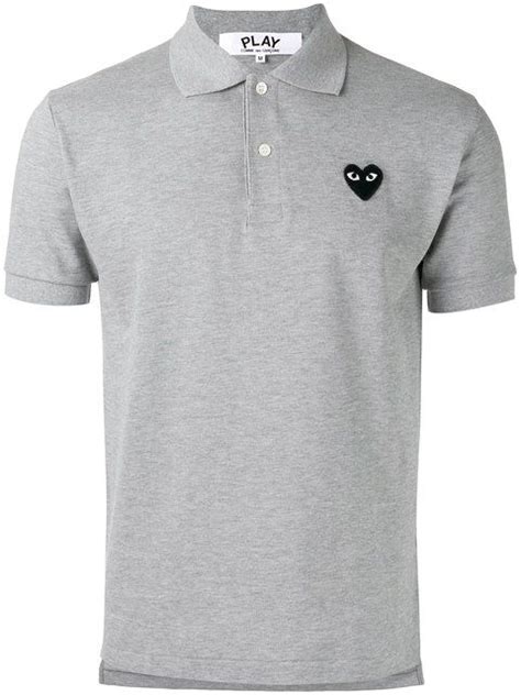 Comme Des Gar Ons Play Heart Patch Polo Shirt Commedesgar Onsplay