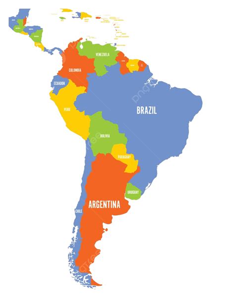 Mapa Vectorial Político De América Del Sur Silueta Esquema Latino