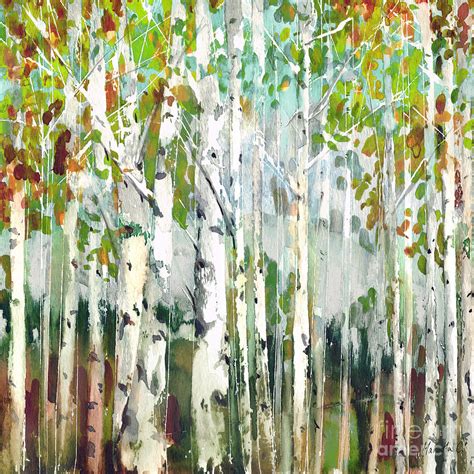 Abstract Birch Trees Painting By Marietta Cohen Fine Art America