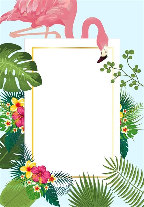 flamingo tropical invitation card tropical birthday