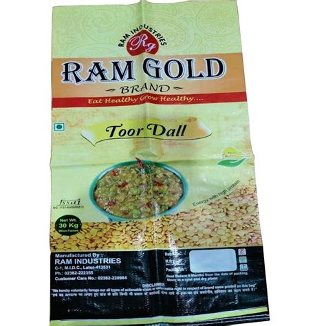 30kg Pp Toor Dal Packaging Bag At Rs 200bag Pulses Packaging Pouches