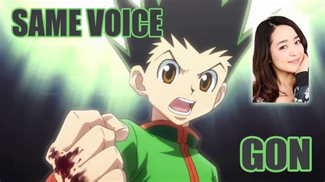 Same Anime Characters Voice Actress With Hunterxhunters Gon Freecss