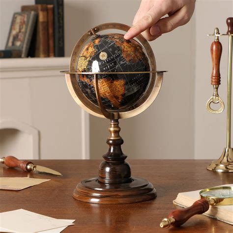 Luxury Antique Style Brass Desk Globe By Dibor