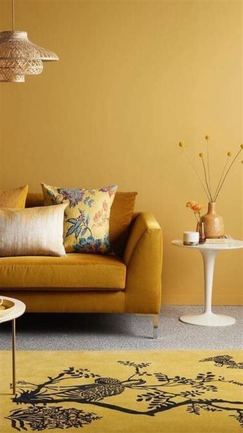 Living Room Mustard Yellow Walls Baci Living Room