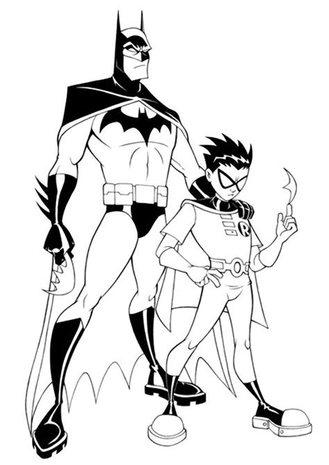 Batman and Robin Coloring Pages to download and print for free