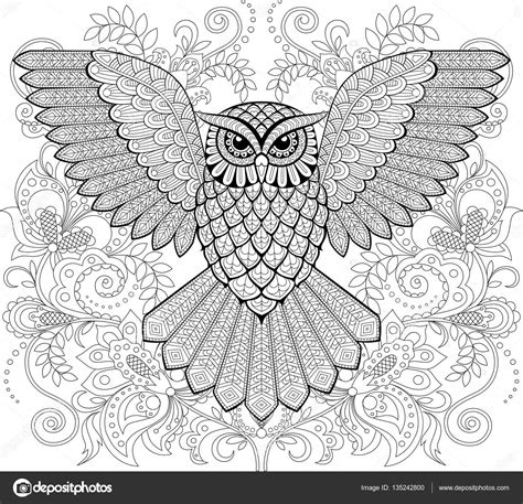 Maybe you would like to learn more about one of these? Pływające, Sowa i kwiatowy ornament w zentangle stylu ...