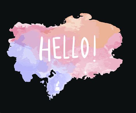 The Word Hello On A Watercolor Vector Download Free Vectors Clipart