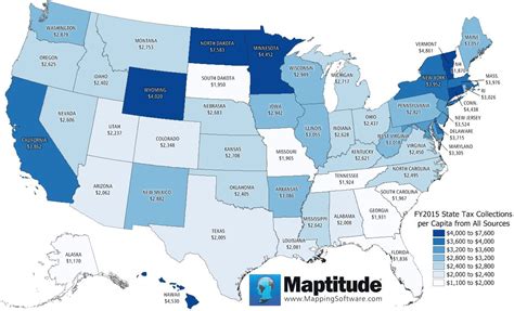 Maptitude Map State Tax Collections