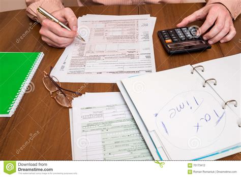 Business Man Filling Out 1040 Tax Form Editorial Photography Image Of