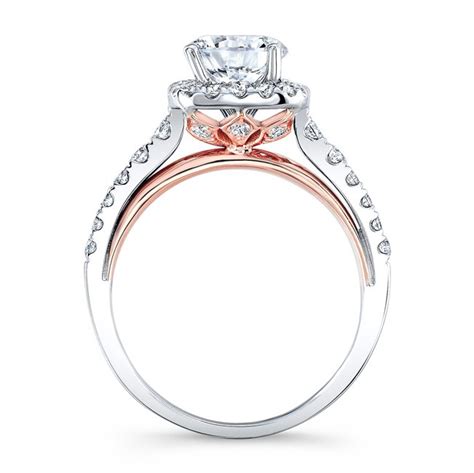 Real diamond & real gold designer bridal ring for wedding 2.00 carat 10k $3995. 18K WHITE AND ROSE GOLD SQUARE HALO DIAMOND ENGAGEMENT ...