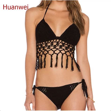 Hot Sall Handmade Crochet Bikinis Women Swimsuit Push Up Swimwear Female Sexy Brazilian Bikini