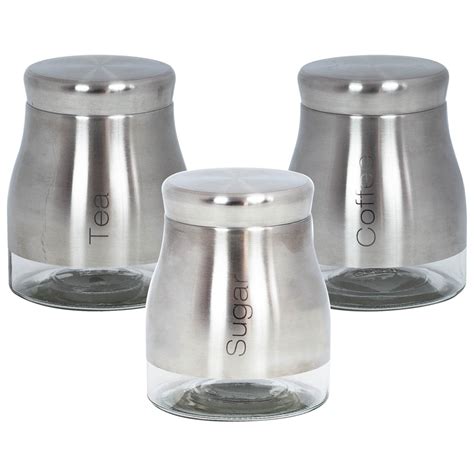 Buy Sabichi3 Piece Stainless Steel Kitchen Canister Set Tea Coffee