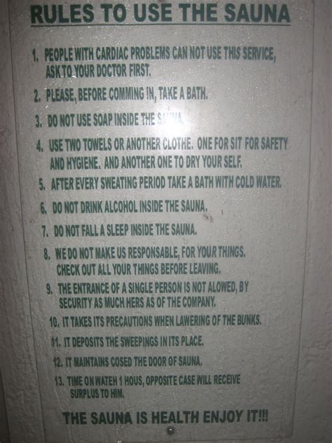 sauna rules are like road signs in the 1800s saunatimes