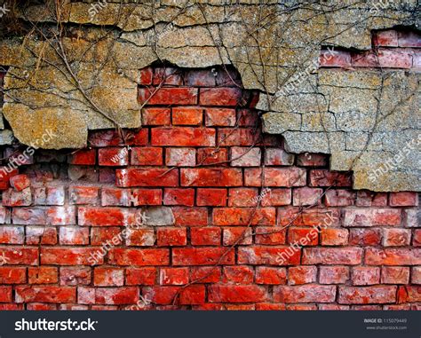 Old Damaged Brick Wall Stock Photo 115079449 Shutterstock