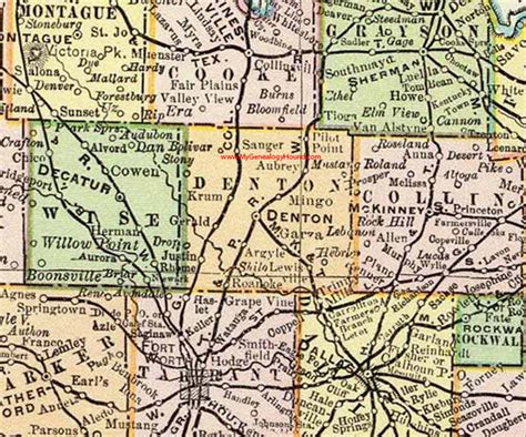 Denton County Texas 1897 Map