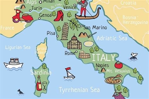 Cartoon Vector Map Of Italy Bonus Italy Map Cartoons Vector Map Vector