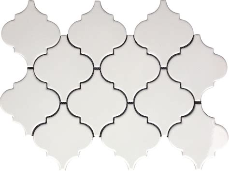 400+ backsplash tile varieties available in our catalog. $15.45SF Free Shipping Whisper White Arabesque Glazed ...