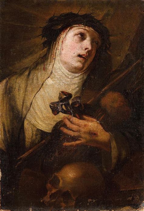 Lombard School 17th Century Saint Catherine Of Siena Painting By