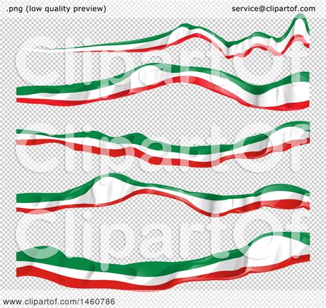 Clipart Of Italian Flag Banners Royalty Free Vector Illustration By