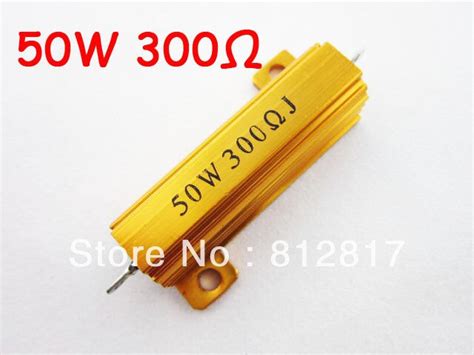 50w 300 Ohm 5 Chassis Mount Wirewound Aluminium Clad Resistor Gold