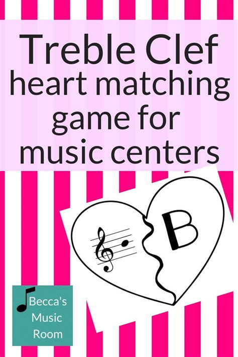 First day + few introductions! Treble Clef Heart Matching Game for Music Centers ...