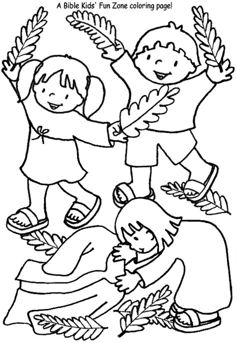 The crowd is shouting hosanna! Fun School Activity Palm Sunday Coloring Pictures