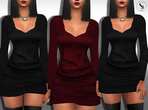 Female Knit Winter Dresses By Saliwa At Tsr Sims 4 Updates