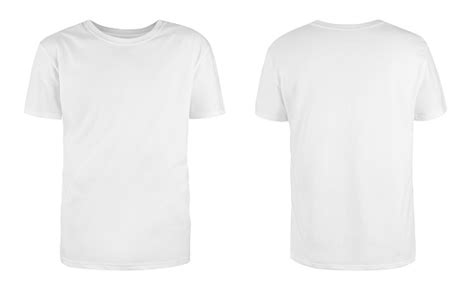 Mens White Blank Tshirt Templatefrom Two Sides Natural Shape On