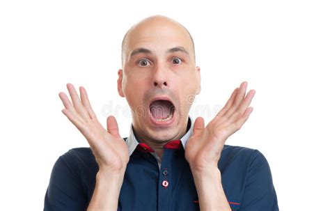 Bald Man With Shocked Facial Expression Stock Image Image Of Head