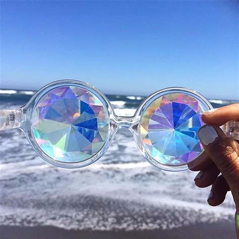 Kaleidoscope Round Crystal Lens Dance Rave Festival Party Edm Sunglasses Glasses Ks977 Buy Sun