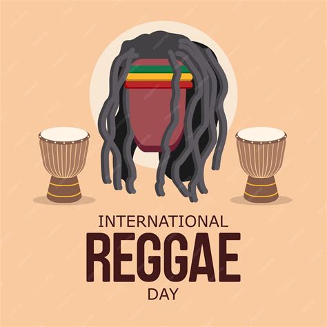 premium vector international reggae day celebration post with man wearing a jamaican flag