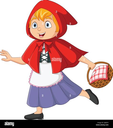 Cartoon Happy Little Red Riding Hood Stock Vector Image And Art Alamy