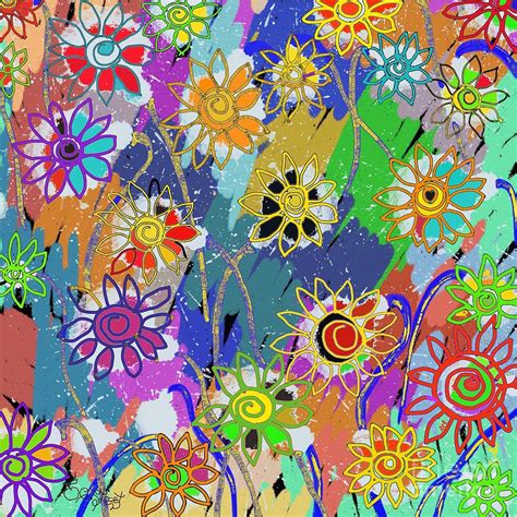 Vous trouverez de belles images pour vos blogs. Funky Flowers Digital Art by Caroline Street