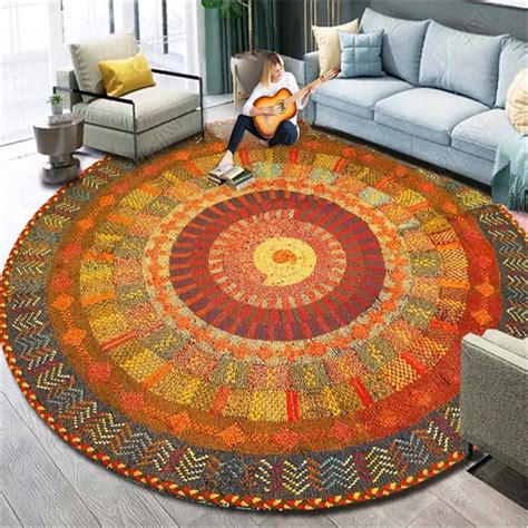 Round Carpet Mandala 120cm Persian Rugs Bedroom Large Morocco Area Rug