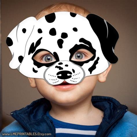 Dalmatian Dog Mask Printable Animal Childrens Halloween Masks Etsy
