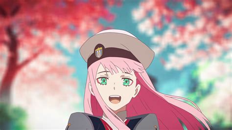 Darling In The Franxx Zero Two With Brown Hat With Background Of