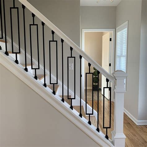 Iron Stair Balusters Modern Rectangle Metal Spindles For Etsy