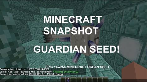 Guardian Temple Found Minecraft Seed Showcase Snapshot 14w25a