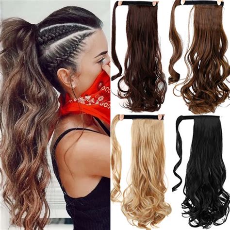 Hairpiece Natural Hair Curly Ponytail Hair Extension Lifelike With Clip