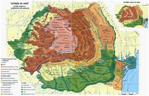 Unitati Majore De Relief Ale Romaniei Harta Harta