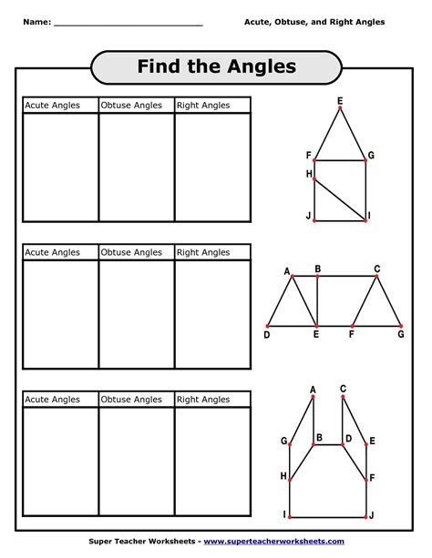 8 Best Images Of Right Angles Worksheet Right Acute And Obtuse Angles Worksheets Types Of