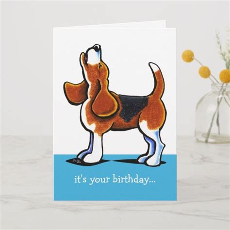 Beagle Howling Funny Birthday Card Zazzle Funny Birthday Cards