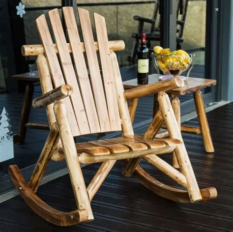 Outdoor Furniture Wooden Rocking Chair Rustic American Country Style